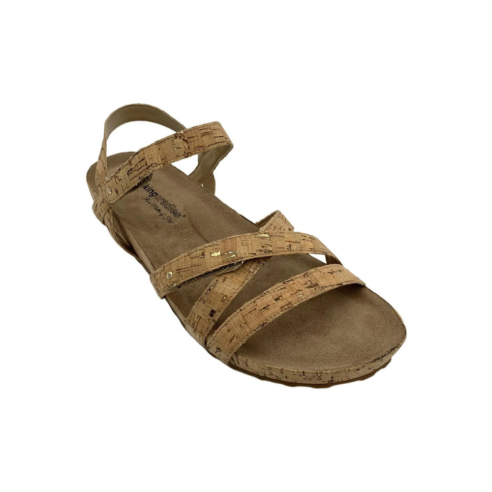 Walking Cradles Women's Pool Slingback Sandals Cork/Gold - Medium